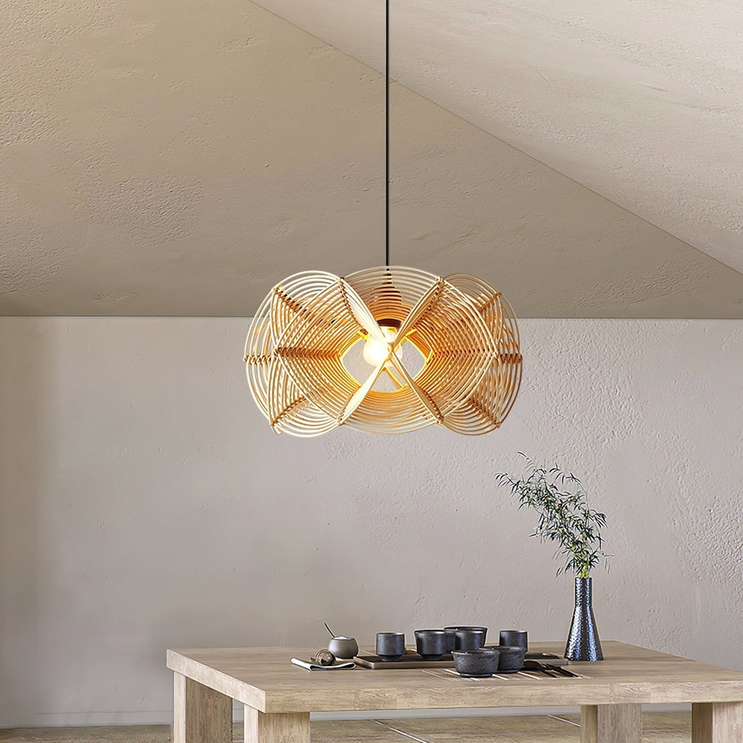 Golven Lampe Pendante Rattan Tissé Organique Artistique - Neutralighting