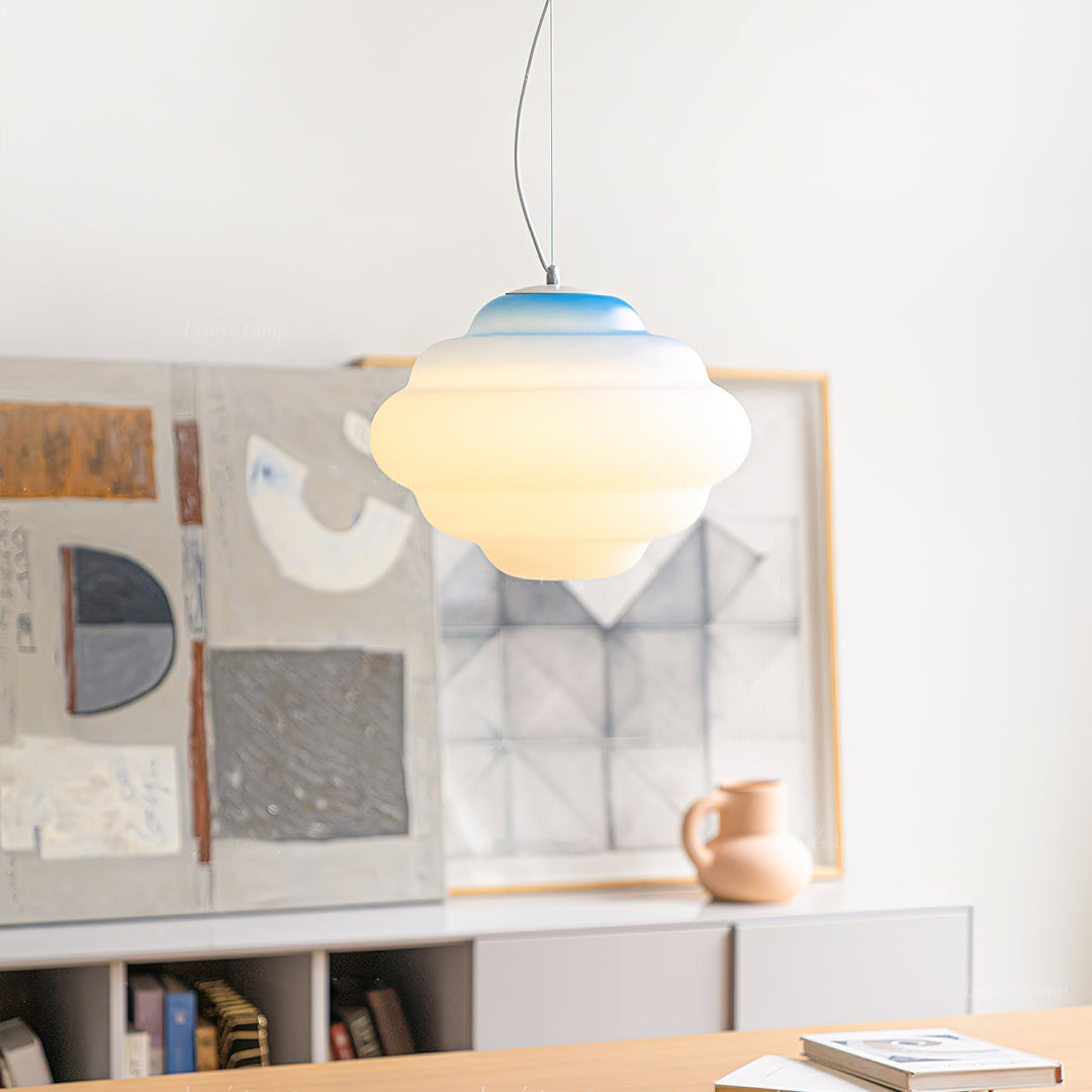 Eurvenara Premium Nordic Art Nuageux Verre Pendentif Lampe - Neutralighting