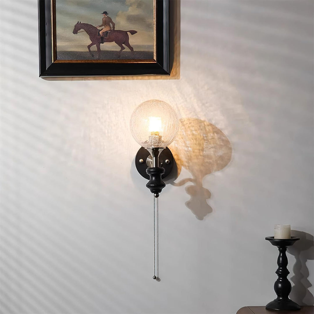 Duvin Applique Murale Vintage en Verre Givré - Neutralighting