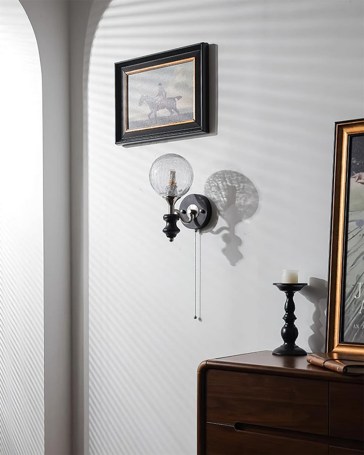 Duvin Applique Murale Vintage en Verre Givré - Neutralighting
