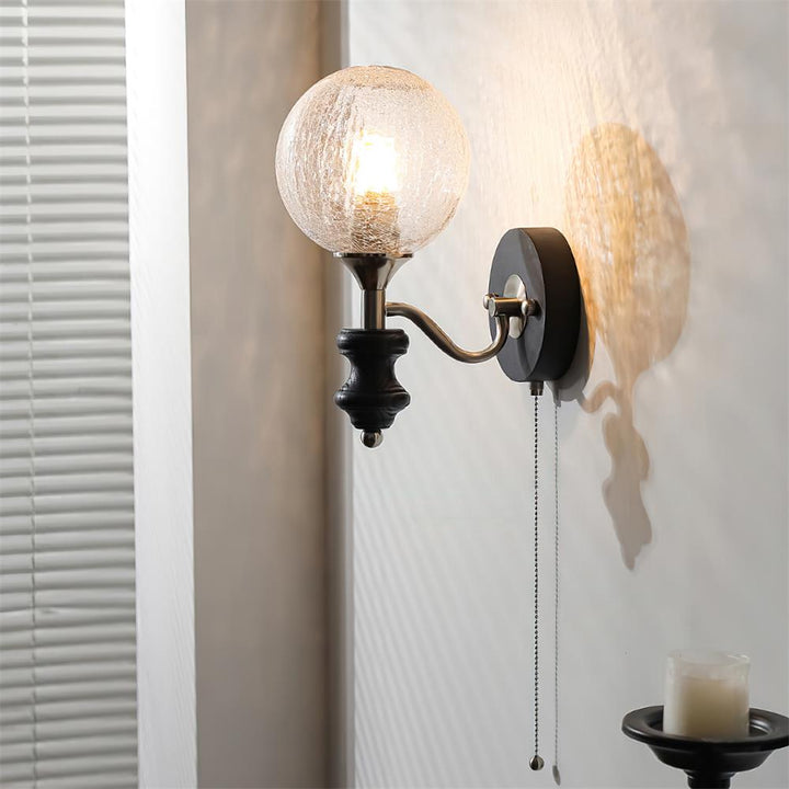 Duvin Applique Murale Vintage en Verre Givré - Neutralighting