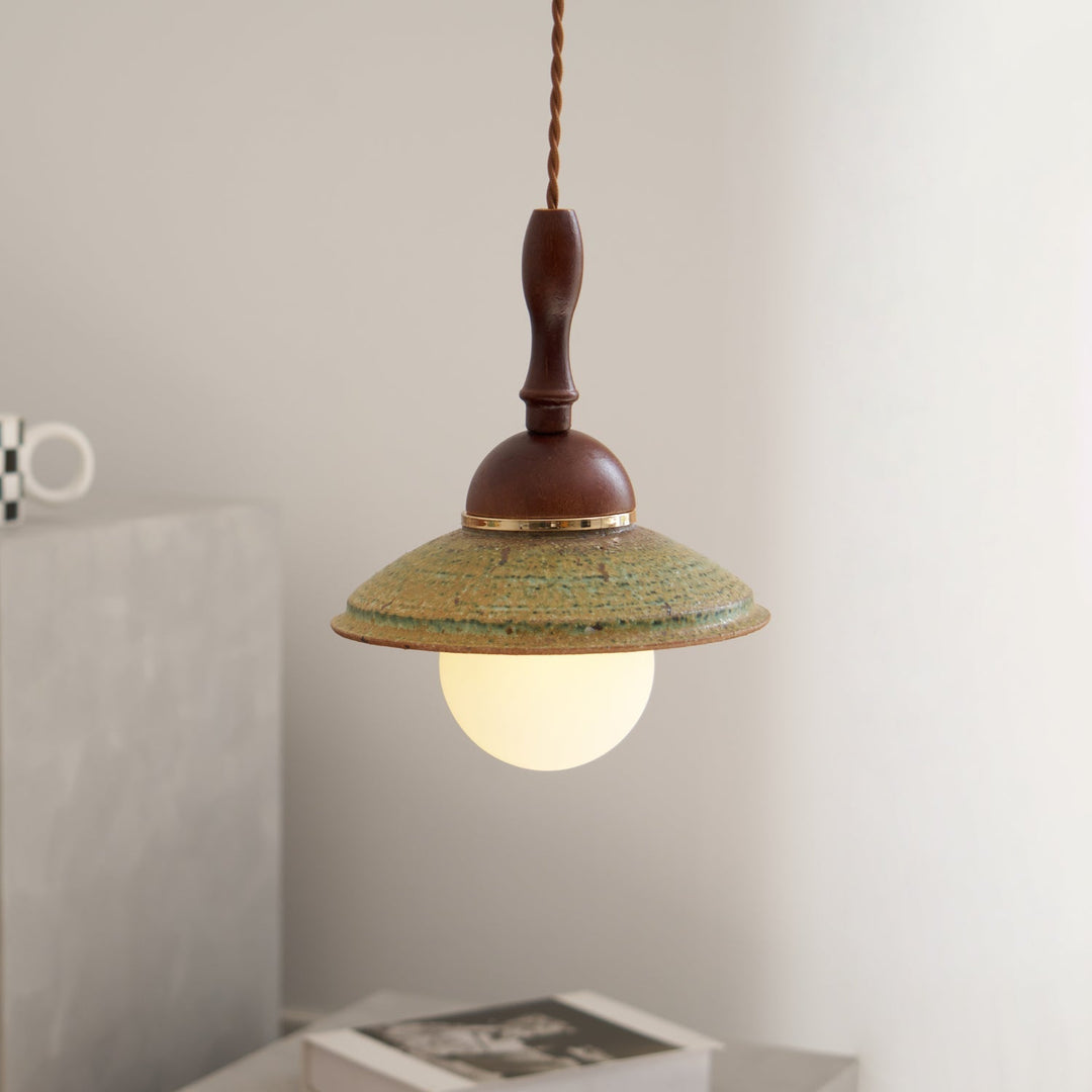 Ulsilia Lampe Pendante Art en Bois et Céramique - Neutralighting