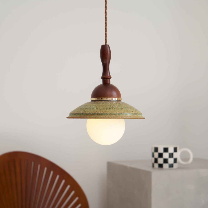 Ulsilia Lampe Pendante Art en Bois et Céramique - Neutralighting