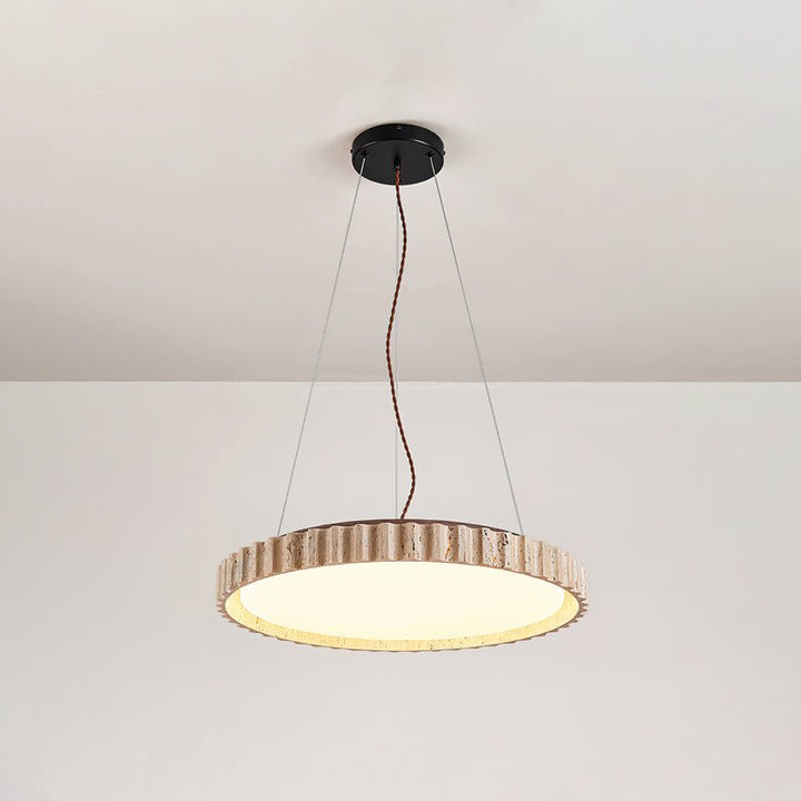 Elvenis Suspension Circulaire en Travertin - Neutralighting