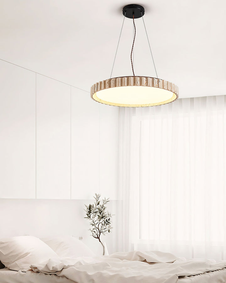 Elvenis Suspension Circulaire en Travertin - Neutralighting