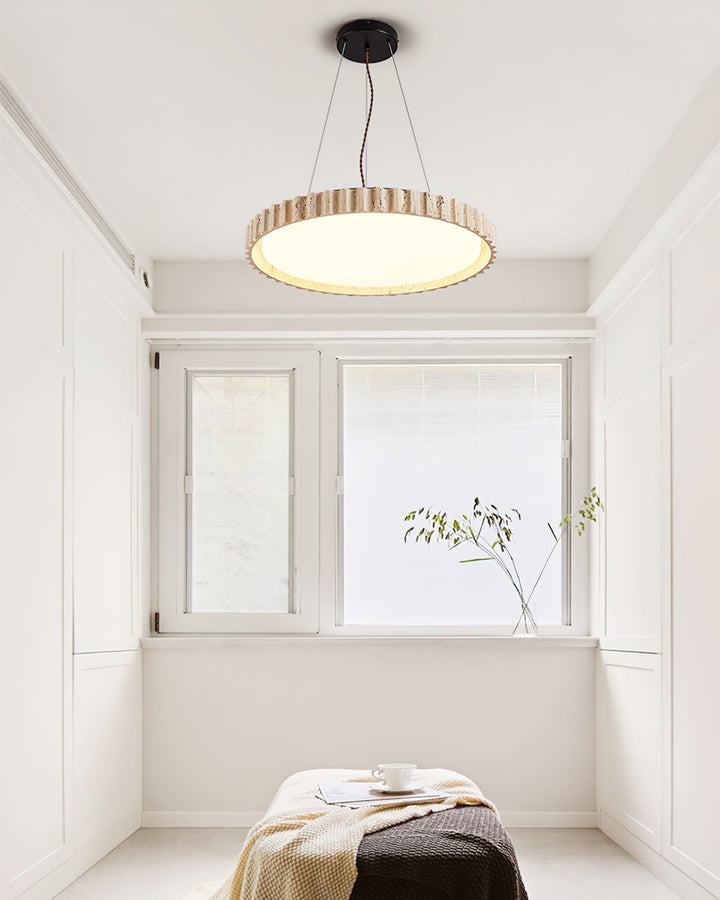 Elvenis Suspension Circulaire en Travertin - Neutralighting