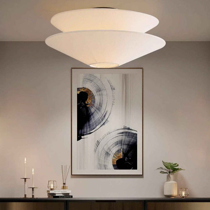 Lina Plafonnier design en tissu à double cône - Neutralighting