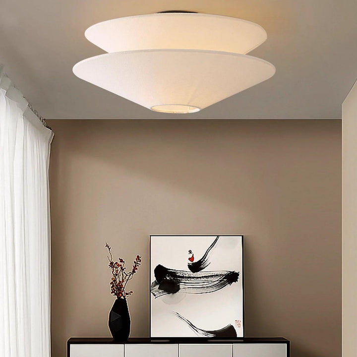 Lina Plafonnier design en tissu à double cône - Neutralighting