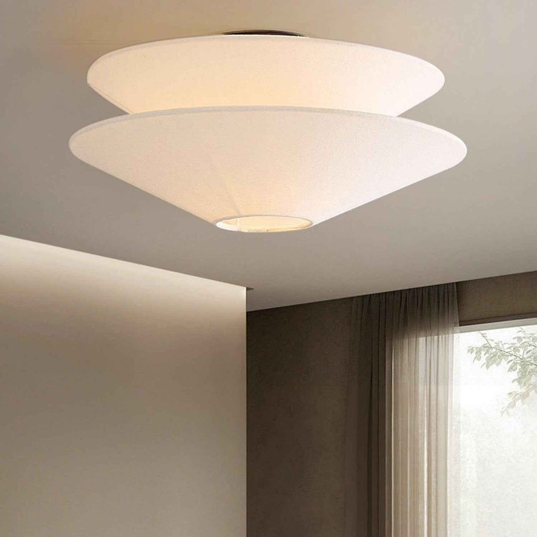 Lina Plafonnier design en tissu à double cône - Neutralighting