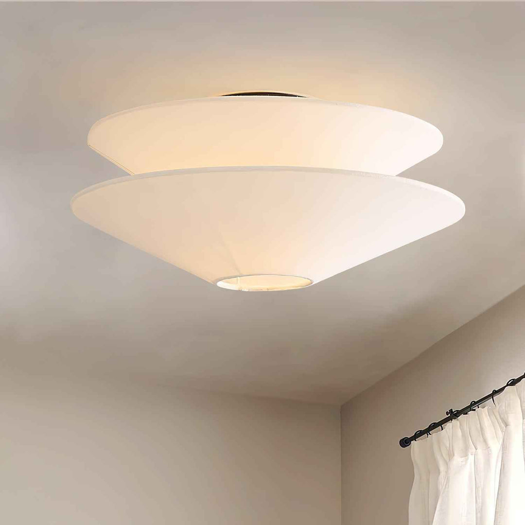 Lina Plafonnier design en tissu à double cône - Neutralighting
