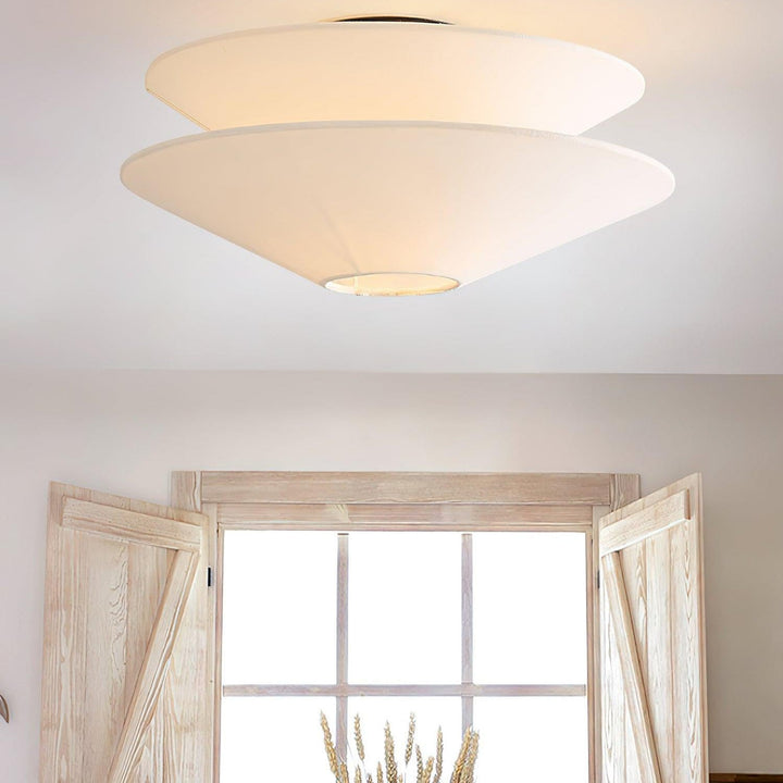 Lina Plafonnier design en tissu à double cône - Neutralighting