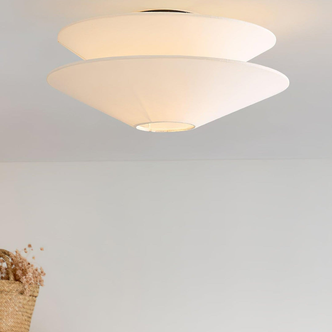 Lina Plafonnier design en tissu à double cône - Neutralighting