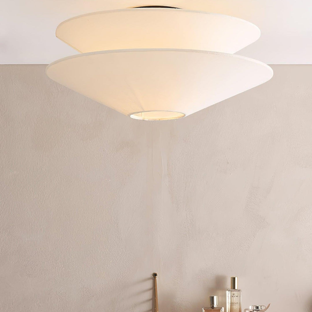 Lina Plafonnier design en tissu à double cône - Neutralighting