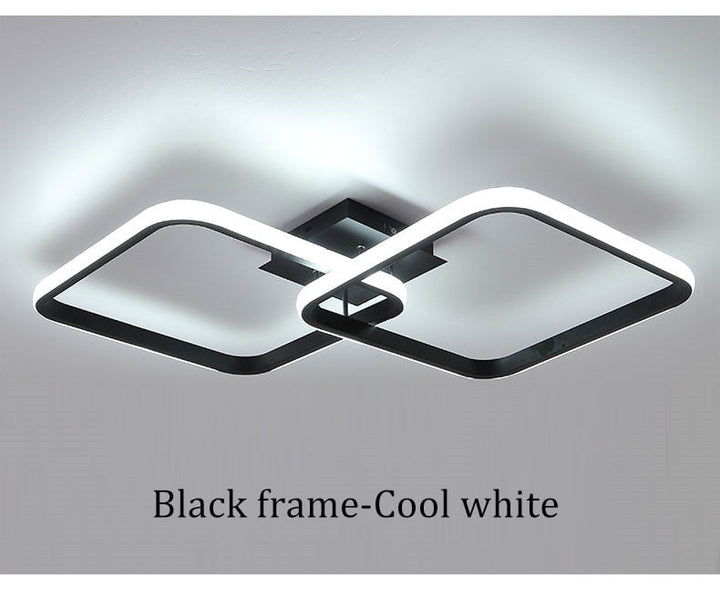 Arisha Plafonnier Carré/Rectangle/Rond Moderne, Métal/Acrylique, Noir/Blanc, Salon - Neutralighting