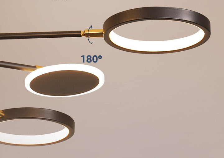 Moderne Suspension Multi Contemporaine, Metal/Acrylique, Noir Mat, Salon - Neutralighting