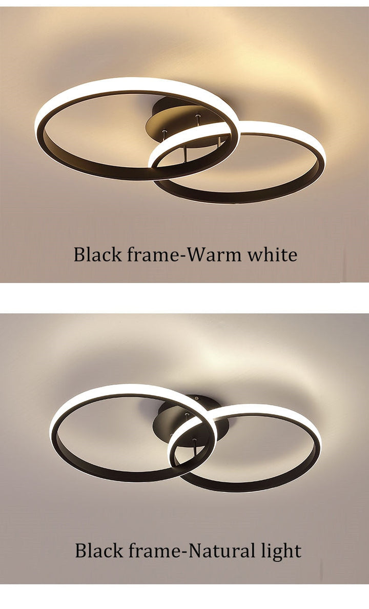 Arisha Plafonnier Carré/Rectangle/Rond Moderne, Métal/Acrylique, Noir/Blanc, Salon - Neutralighting