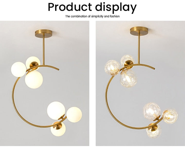 Valentina Boule de Verre Bulles Lampes Suspendues Lampes Dorées Suspension - Neutralighting