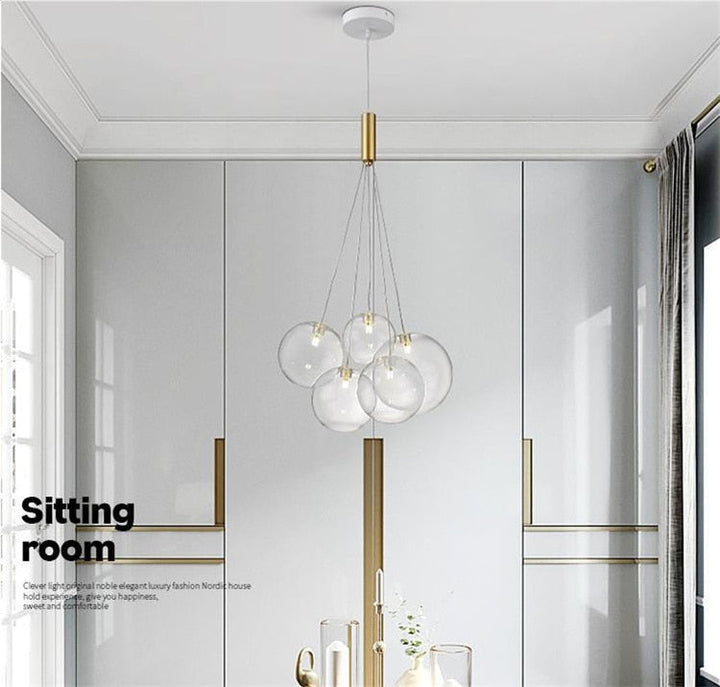 Valentina Suspension Bubble Moderne Métal/Verre Transparent/Étoilé Salon - Neutralighting