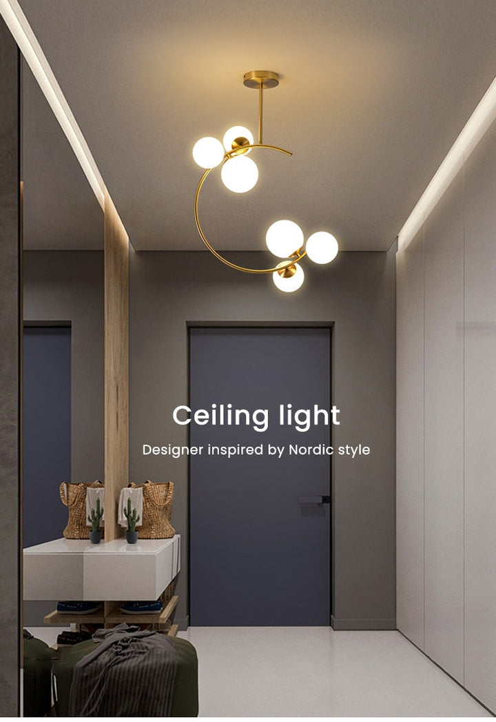Valentina Boule de Verre Bulles Lampes Suspendues Lampes Dorées Suspension - Neutralighting