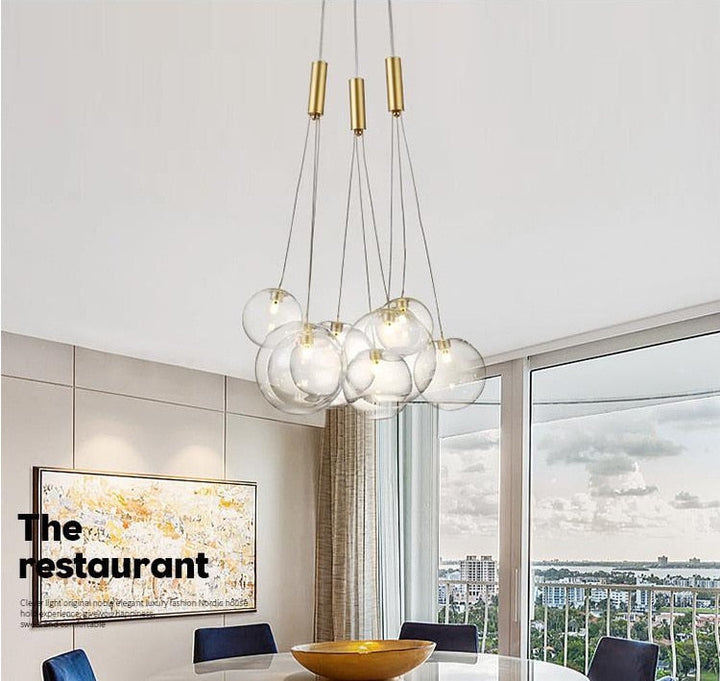 Valentina Suspension Bubble Moderne Métal/Verre Transparent/Étoilé Salon - Neutralighting