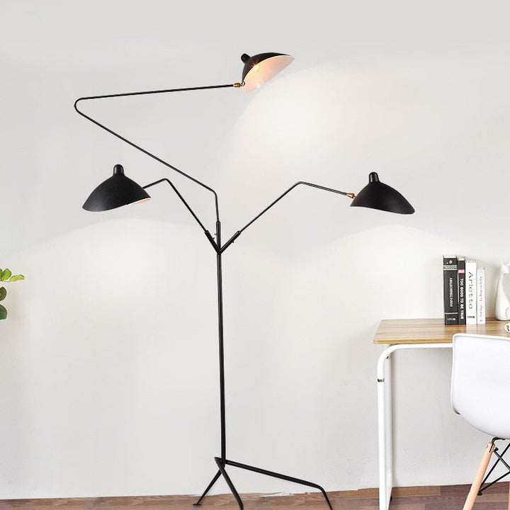 Arisha Lampadaire Cône Industriel, Métal, Noir, Salon - Neutralighting