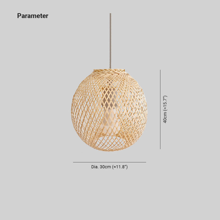 Ritta Suspension Ronde Créative Bambou Chambre à Coucher Salon - Neutralighting