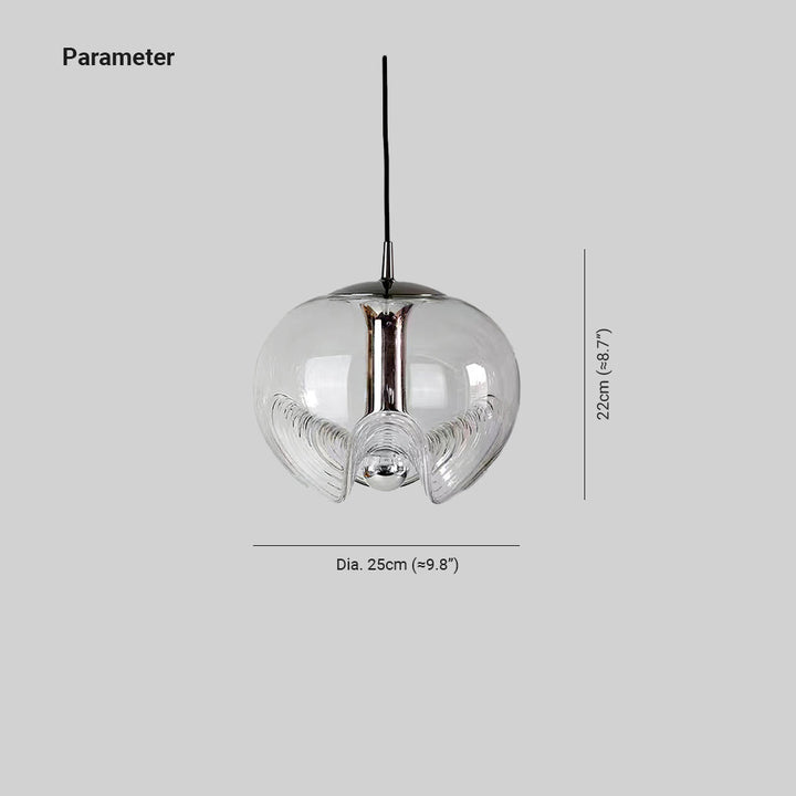 Valentina Suspension Moderne Transparent Onde Métal Verre Chambre à Coucher - Neutralighting