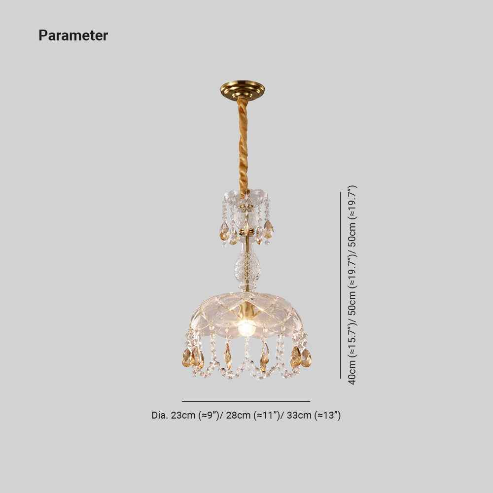 Kristy Suspension de Luxe en Cristal Verre Métal Chambre à Coucher Salle à Manger - Neutralighting