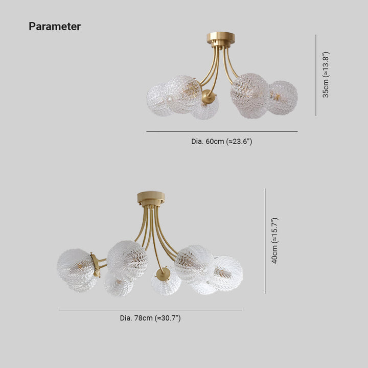 Valentina Plafonnier Moderne Métal Verre Chambre à Coucher - Neutralighting
