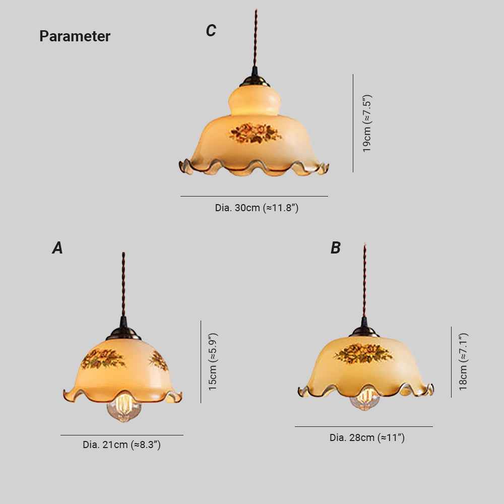 Valentina Moderne Fleurs Métal/Verre Suspension Salle d&