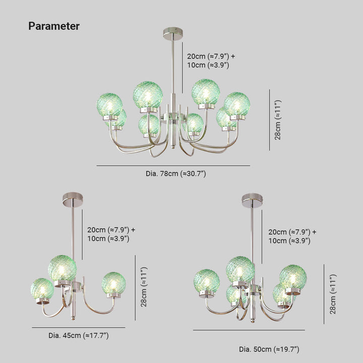 Valentina LED Suspension Métal Verre Cuisine Chambre à Coucher - Neutralighting