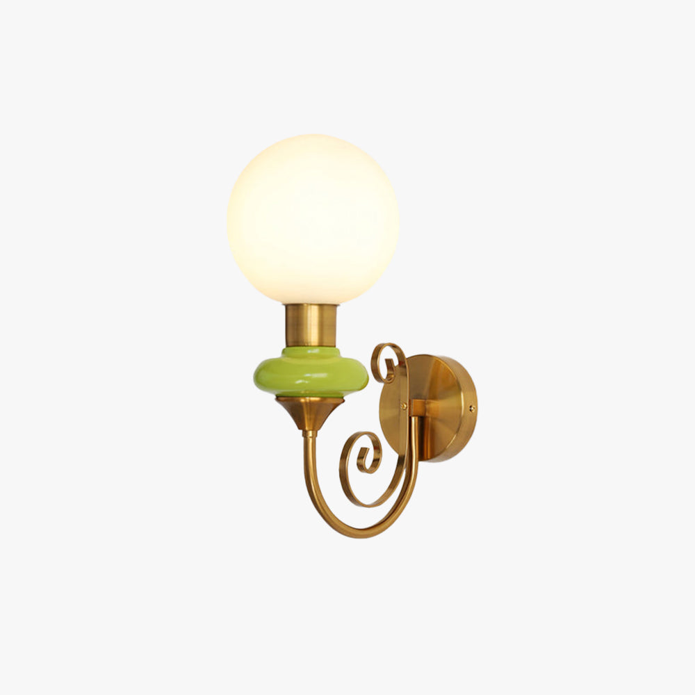 Valentina Vintage Métal Verre Applique Morale Chambre à Coucher Salon - Neutralighting