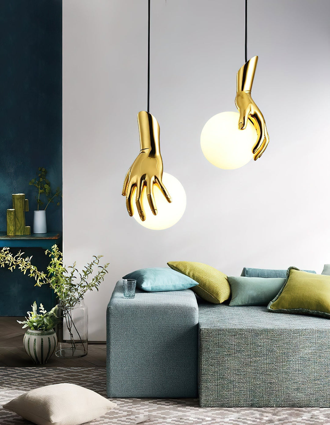 Avnorira Suspension Globe Verre Laiton Main - Neutralighting