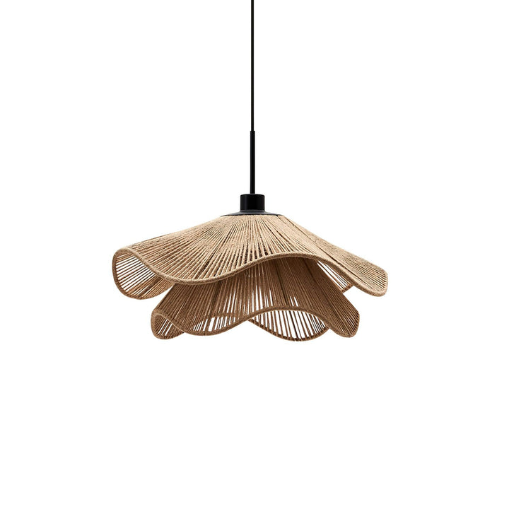 Lustra Suspension Lampe Chapeau de Paille Fait Main à Double Couche - Neutralighting