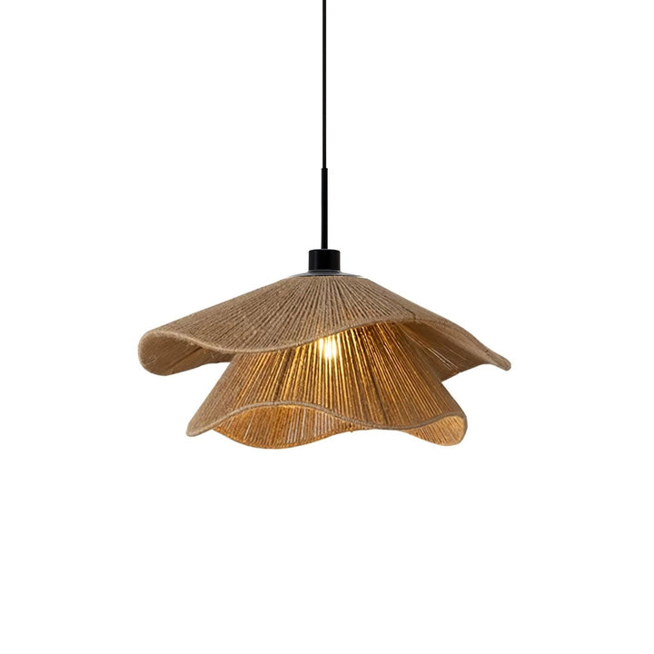 Lustra Suspension Lampe Chapeau de Paille Fait Main à Double Couche - Neutralighting