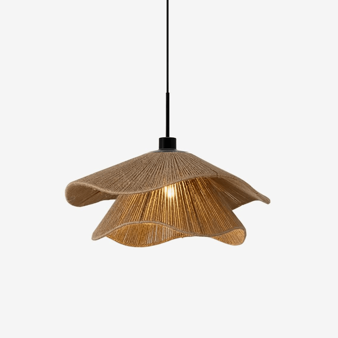 Lustra Suspension Lampe Chapeau de Paille Fait Main à Double Couche - Neutralighting