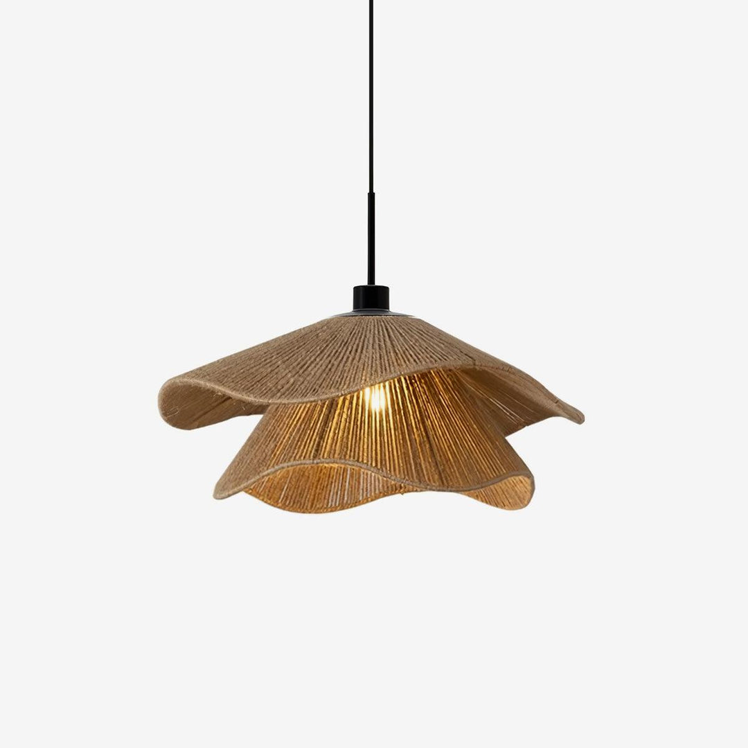 Lustra Suspension Lampe Chapeau de Paille Fait Main à Double Couche - Neutralighting