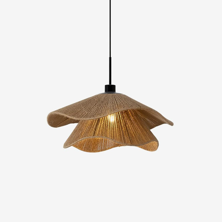 Lustra Suspension Lampe Chapeau de Paille Fait Main à Double Couche - Neutralighting