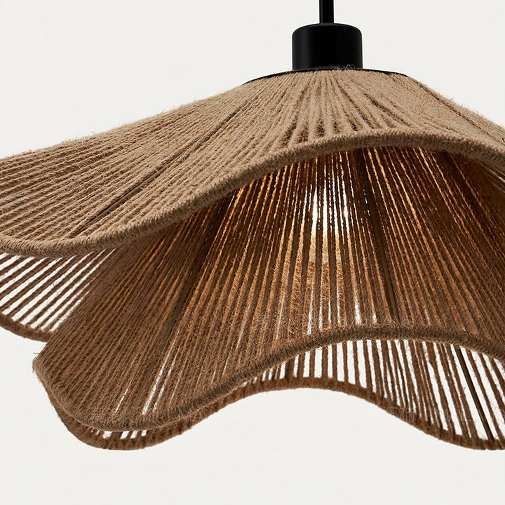 Lustra Suspension Lampe Chapeau de Paille Fait Main à Double Couche - Neutralighting