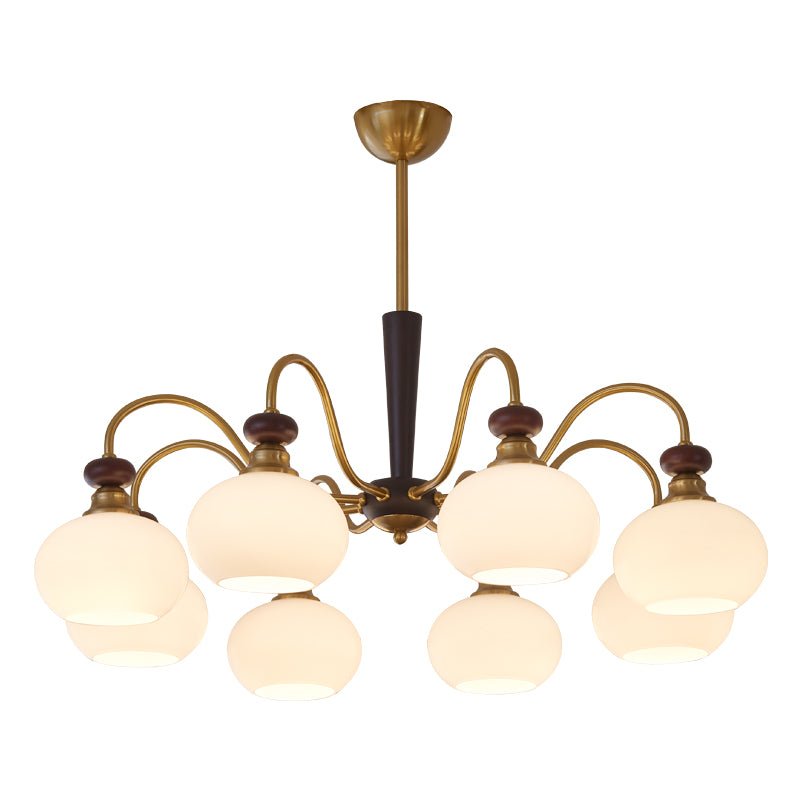 Calaeila Chandelier Bois Verre Sphère Élégance Traditionnelle - Neutralighting