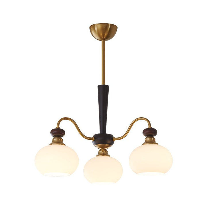 Calaeila Chandelier Bois Verre Sphère Élégance Traditionnelle - Neutralighting