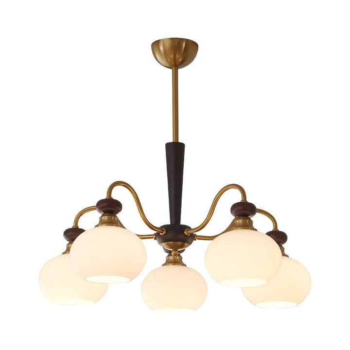 Calaeila Chandelier Bois Verre Sphère Élégance Traditionnelle - Neutralighting