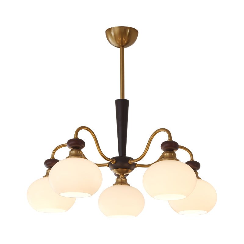 Calaeila Chandelier Bois Verre Sphère Élégance Traditionnelle - Neutralighting