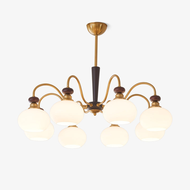 Calaeila Chandelier Bois Verre Sphère Élégance Traditionnelle - Neutralighting