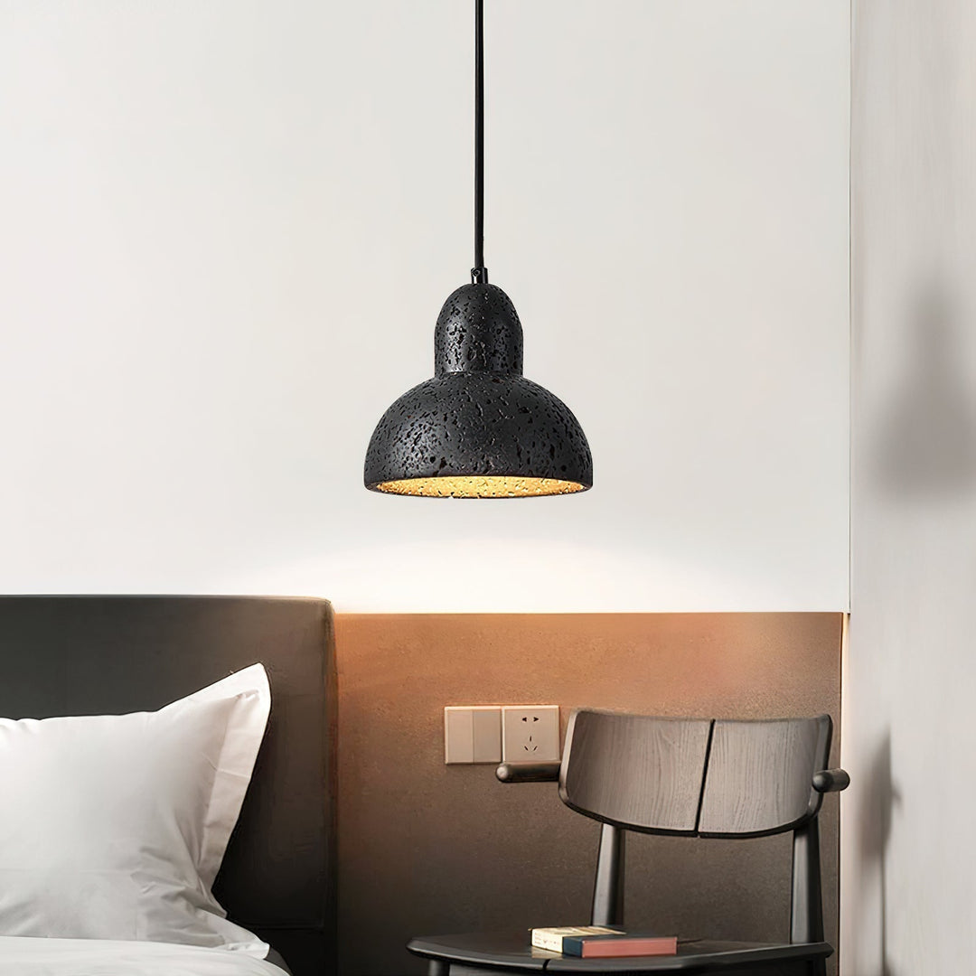 Vaelior Suspension en Travertin Abat-jour Dôme - Neutralighting