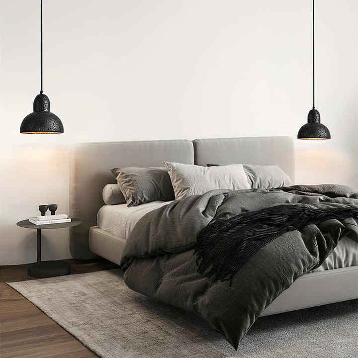 Vaelior Suspension en Travertin Abat-jour Dôme - Neutralighting