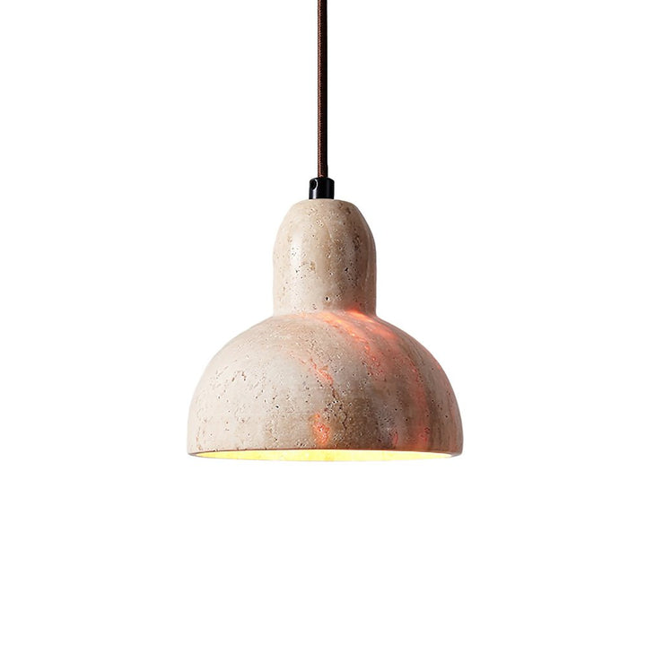 Vaelior Suspension en Travertin Abat-jour Dôme - Neutralighting
