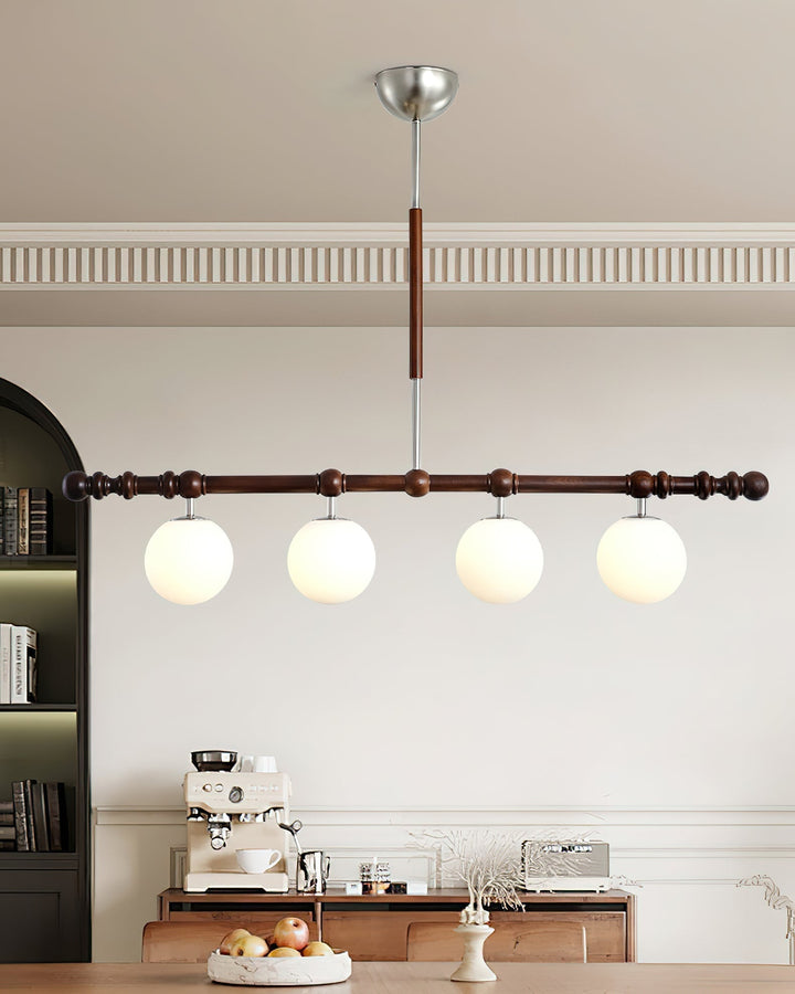 Hayes Lustre Bois Linéaire Boules en Verre - Neutralighting