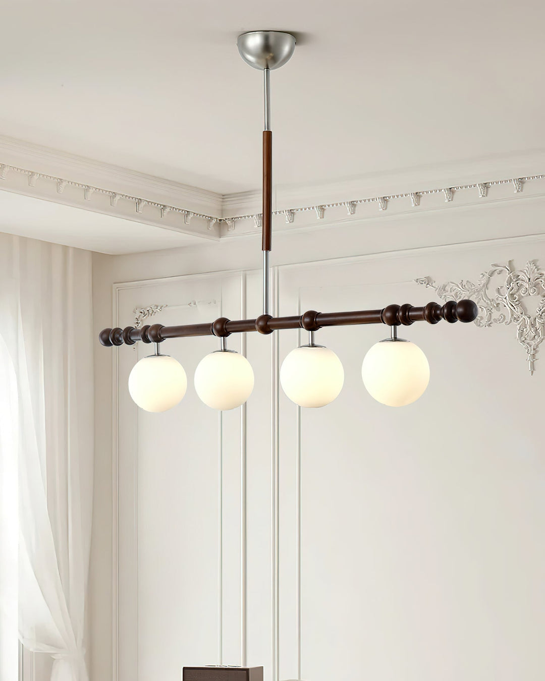 Hayes Lustre Bois Linéaire Boules en Verre - Neutralighting