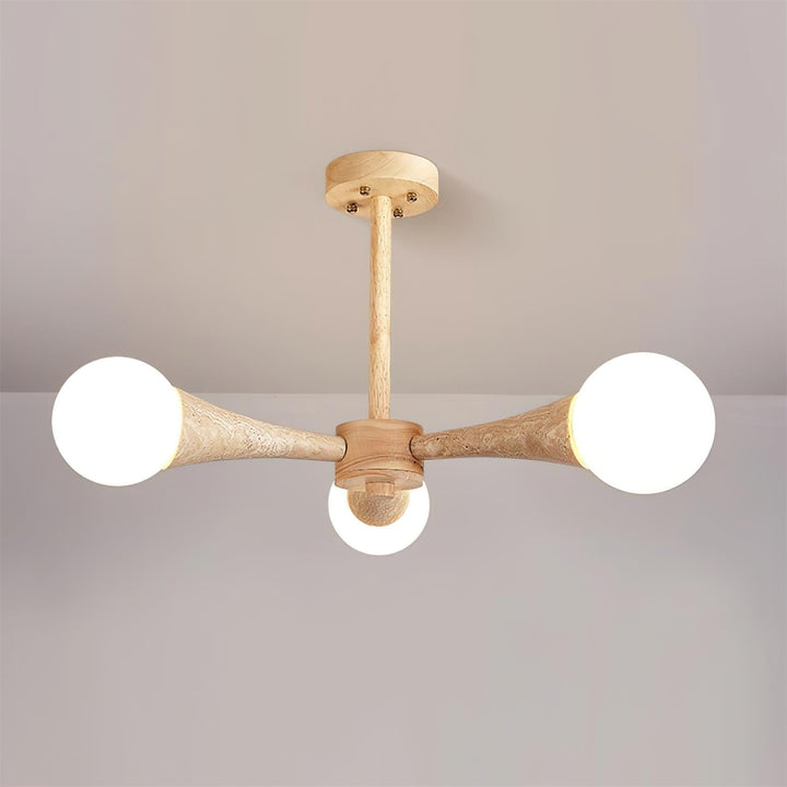 Ritta Plafonnier Bois et Travertin Fixe au Plafond - Neutralighting